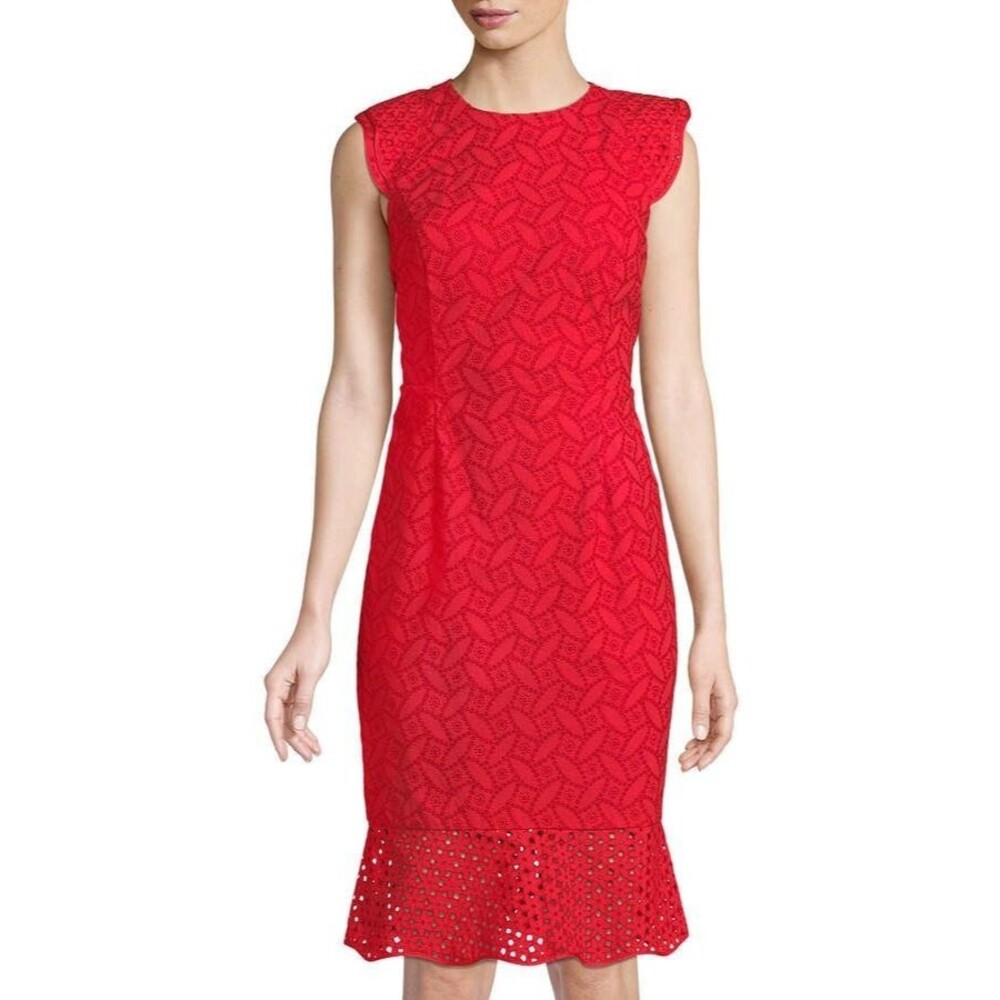 Sachin + Babi Harlow Sleeveless Embroidered Eyelet Cocktail Dress Size 10